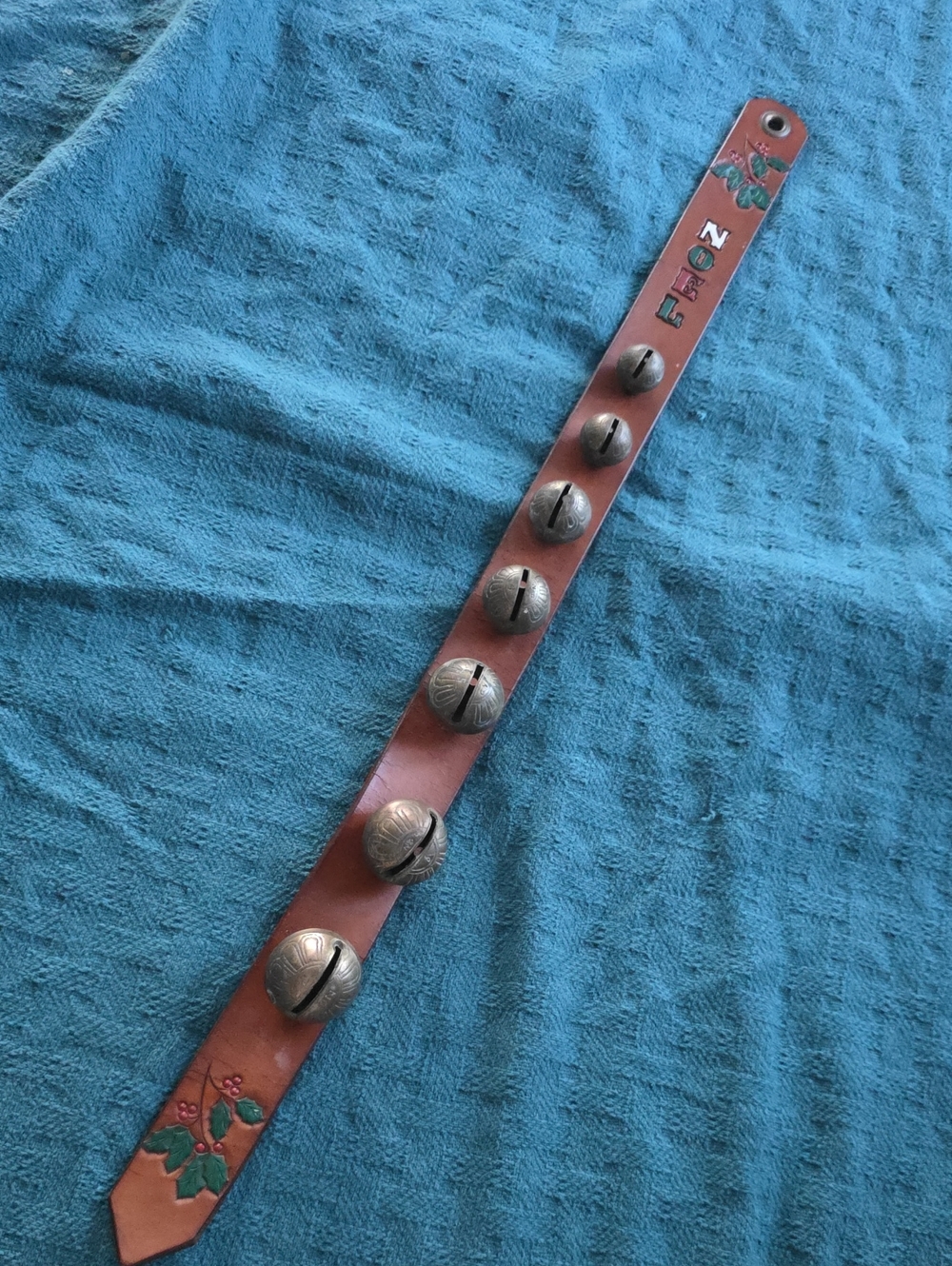 Brown Leather Wrist Strap with Decorative Conchos - Brown
